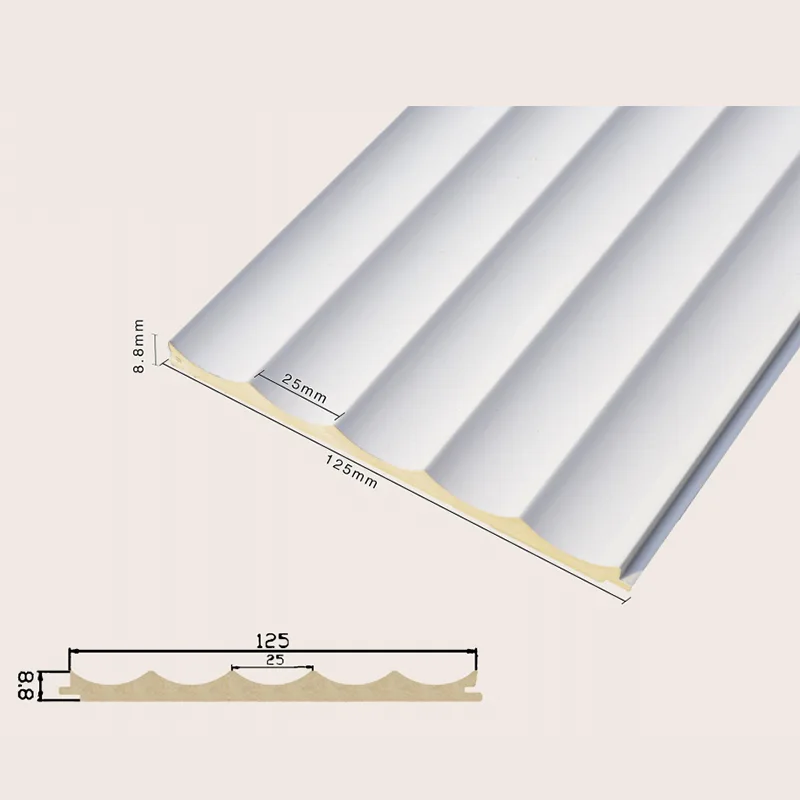 125 సాలిడ్ రీసెస్డ్ 5-గ్రిడ్ ఫ్లూటెడ్ వాల్ ప్యానెల్